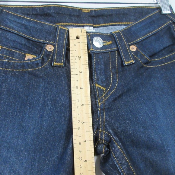 True Religion Lonestar Straight Leg Jeans Women 25 Blue Cotton Blend Denim 524 - Picture 10 of 12
